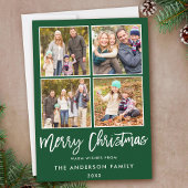 Moderne Kerstmis voor penseel script 4 Foto Feestdagenkaart