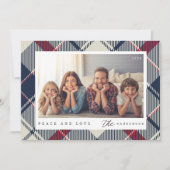 Moderne Kerstmis Vrede en Liefde Familie Foto Feestdagenkaart (Voorkant)