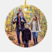 Moderne Kerstmis Vrolijk en Helder fotogoud Keramisch Ornament (Achterkant)