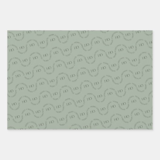 Moderne Kerstmis Vrolijke Groene krans Inpakpapier Vel (Voorkant 3)