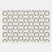 Moderne Kerstmis Vrolijke Groene krans Inpakpapier Vel (Voorkant 2)