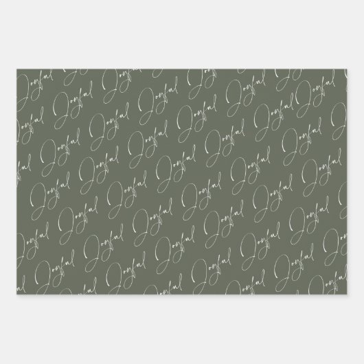 Moderne Kerstmis Vrolijke Groene krans Inpakpapier Vel (Voorkant)