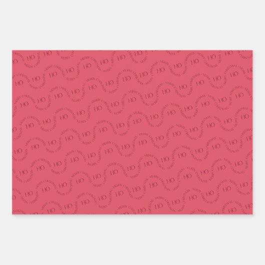 Moderne Kerstmis Vrolijke Rode krans Inpakpapier Vel (Voorkant 3)