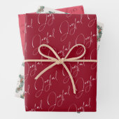 Moderne Kerstmis Vrolijke Rode krans Inpakpapier Vel (In situ)