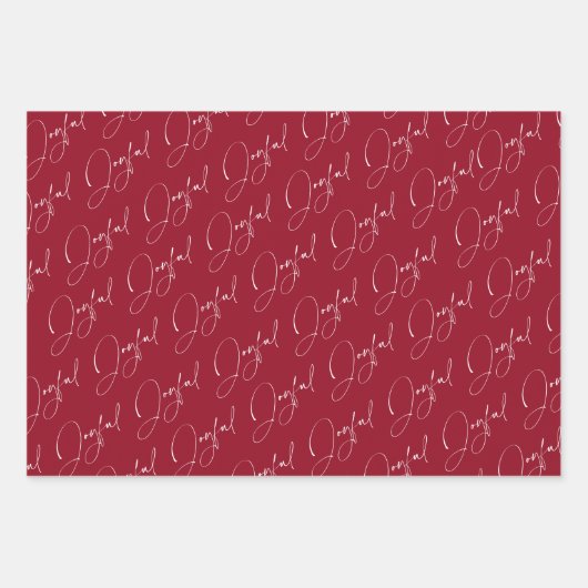 Moderne Kerstmis Vrolijke Rode krans Inpakpapier Vel (Voorkant)