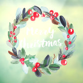 Moderne Kerstmis waterverf met script Raamsticker (Vel 3)