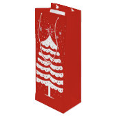 Moderne Kerstmis Wijn Cadeautas (Achterkant Gekanteld)
