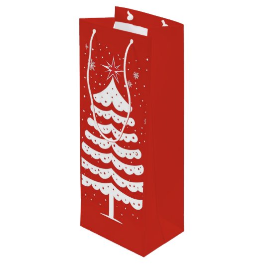 Moderne Kerstmis Wijn Cadeautas (Achterkant Gekanteld)