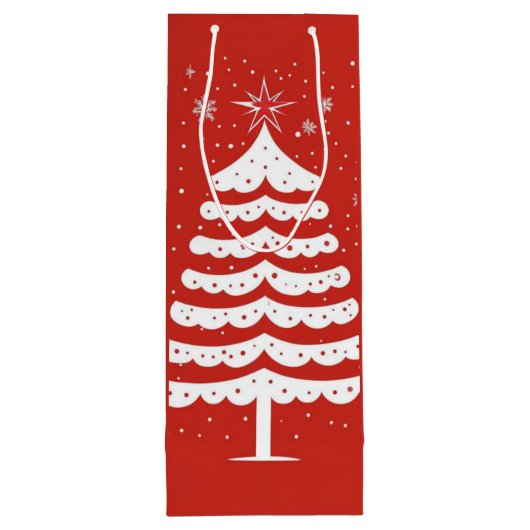 Moderne Kerstmis Wijn Cadeautas (Achterkant)
