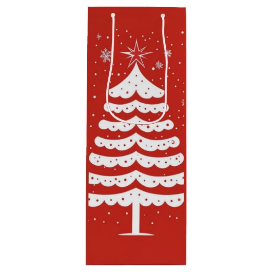 Moderne Kerstmis Wijn Cadeautas (Voorkant)