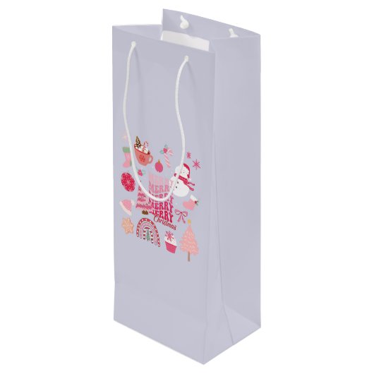 Moderne Kerstmis Wijn Cadeautas (Achterkant Gekanteld)