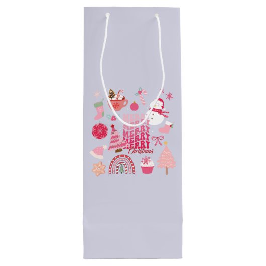 Moderne Kerstmis Wijn Cadeautas (Achterkant)