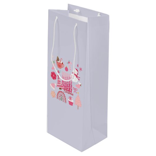 Moderne Kerstmis Wijn Cadeautas (Voorkant Gekanteld)