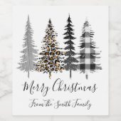 Moderne kerstmis wijn etiket (Enkel label)