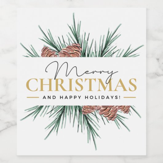 Moderne Kerstmis Wijn Etiket (Enkel label)