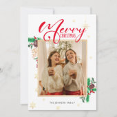 Moderne Kerstmis winter fotocollage elegant Feestdagenkaart (Voorkant)