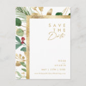 Moderne Kerstmis | Witte Save The Date briefkaart (Voorkant)
