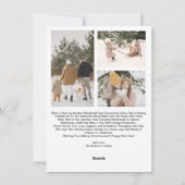 Moderne Kerstmis Witte Script Overlay Foto Feestdagenkaart (Achterkant)