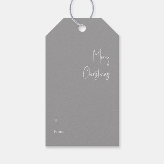 Moderne Kerstmis | Zilver naar CadeauLabels (Voorkant)