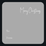 Moderne Kerstmis | Zilver naar Vierkante Sticker<br><div class="desc">Deze moderne kerst | zilver naar vierkante sticker is perfect voor uw minimalistische shabby-scheerlijker en witte feestdag. De minimale witte handgeschreven kalligrafie is delicaat en robuust, terwijl het klasje en elegant blijft. U zult vinden dat alles over dit product editable is, zodat voel vrij om afbeeldingen of meer tekst toe...</div>