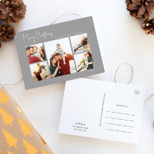 Moderne Kerstmis | Zilver Script Five-Photo