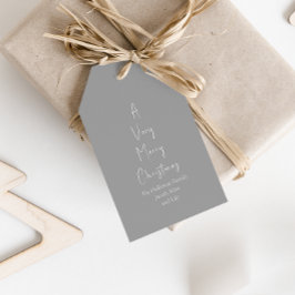 Moderne Kerstmis | Zilverige Labels met overzicht Cadeaulabel