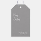 Moderne Kerstmis | Zilverige Labels voor cadeautje Cadeaulabel (Voorkant)