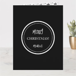 Moderne Kerstmis Zwart en Wit Persoonlijk Kaart