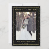 Moderne Kerstmis, zwart Gold herfst 2 Foto Feestdagenkaart (Voorkant)