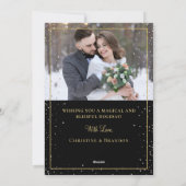 Moderne Kerstmis, zwart Gold herfst 2 Foto Feestdagenkaart (Achterkant)