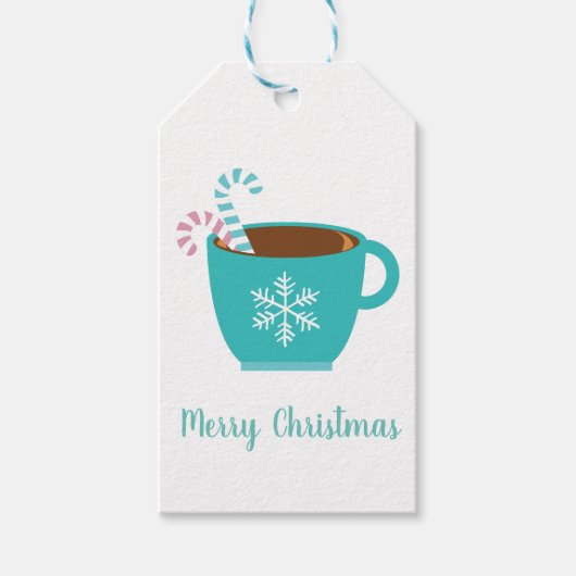 Moderne Kerstmoker Aanpasbaar Cadeaulabel (Voorkant)