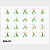 Moderne Kerstmusical Elf op Wit Ronde Sticker (Vel)