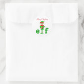 Moderne Kerstmusical Elf op Wit Ronde Sticker (Tas)