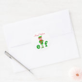 Moderne Kerstmusical Elf op Wit Ronde Sticker (Envelop)