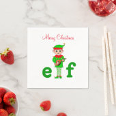 Moderne Kerstmusical Elf op Wit Servet (Insitu)