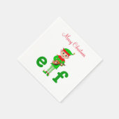 Moderne Kerstmusical Elf op Wit Servet (Hoek)