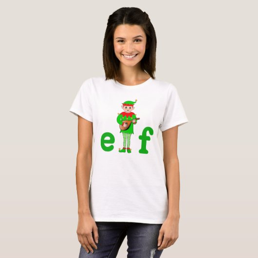 Moderne kerstmusical Elf T-shirt (Voorkant volledig)