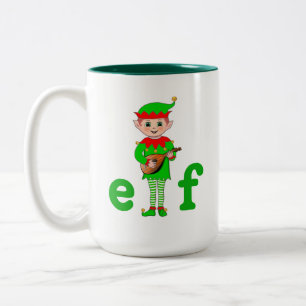 Moderne kerstmusical Elf Tweekleurige Koffiemok