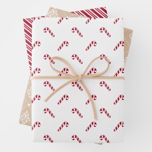 Moderne kerstpapier met rode cadeautjes voor cadea inpakpapier vel (In situ)