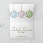 Moderne kerstpasta-Ornamenten boven wit Kaart (Binnen)