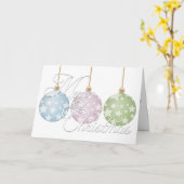 Moderne kerstpasta-Ornamenten boven wit Kaart (Gele Bloem)