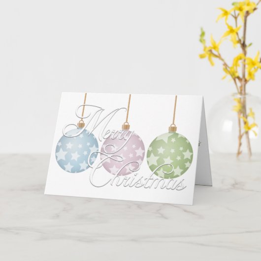 Moderne kerstpasta-Ornamenten boven wit Kaart (Gele Bloem)