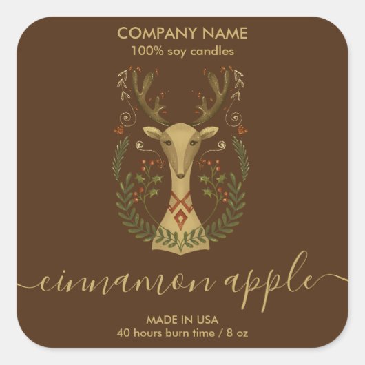 Moderne kerstrendierkaarsproducten vierkante sticker (Voorkant)