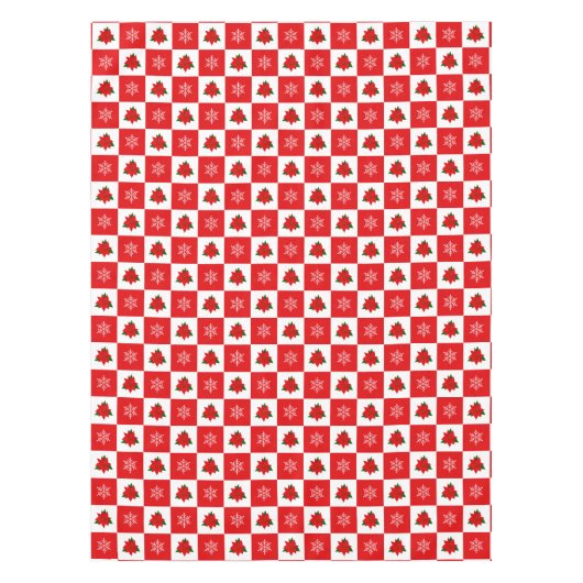 Moderne kerstrode en witte tablet tafelkleed (Voorkant)