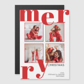 Moderne kerstrode foto's met fijne kerst (Voorkant / Achterkant)