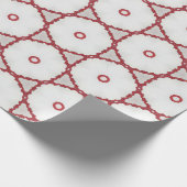 Moderne kerstrode geometrische patronen cadeaupapier (Hoek)