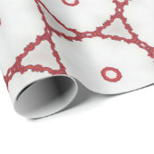 Moderne kerstrode geometrische patronen cadeaupapier (Rol Hoek)