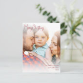 Moderne kerstrode handgeschreven script, volledige feestdagenkaart (Staand voorkant)