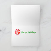 Moderne kerstronde Snoep Fun Funny Feestdagen Kaart (Binnen)