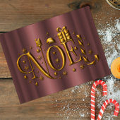 Moderne kerstRoos Gold Noel Feestdagenkaart